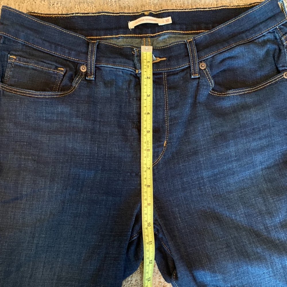 Levi's Classic Straight Leg Dark Wash 12Long - Picture 8 of 9